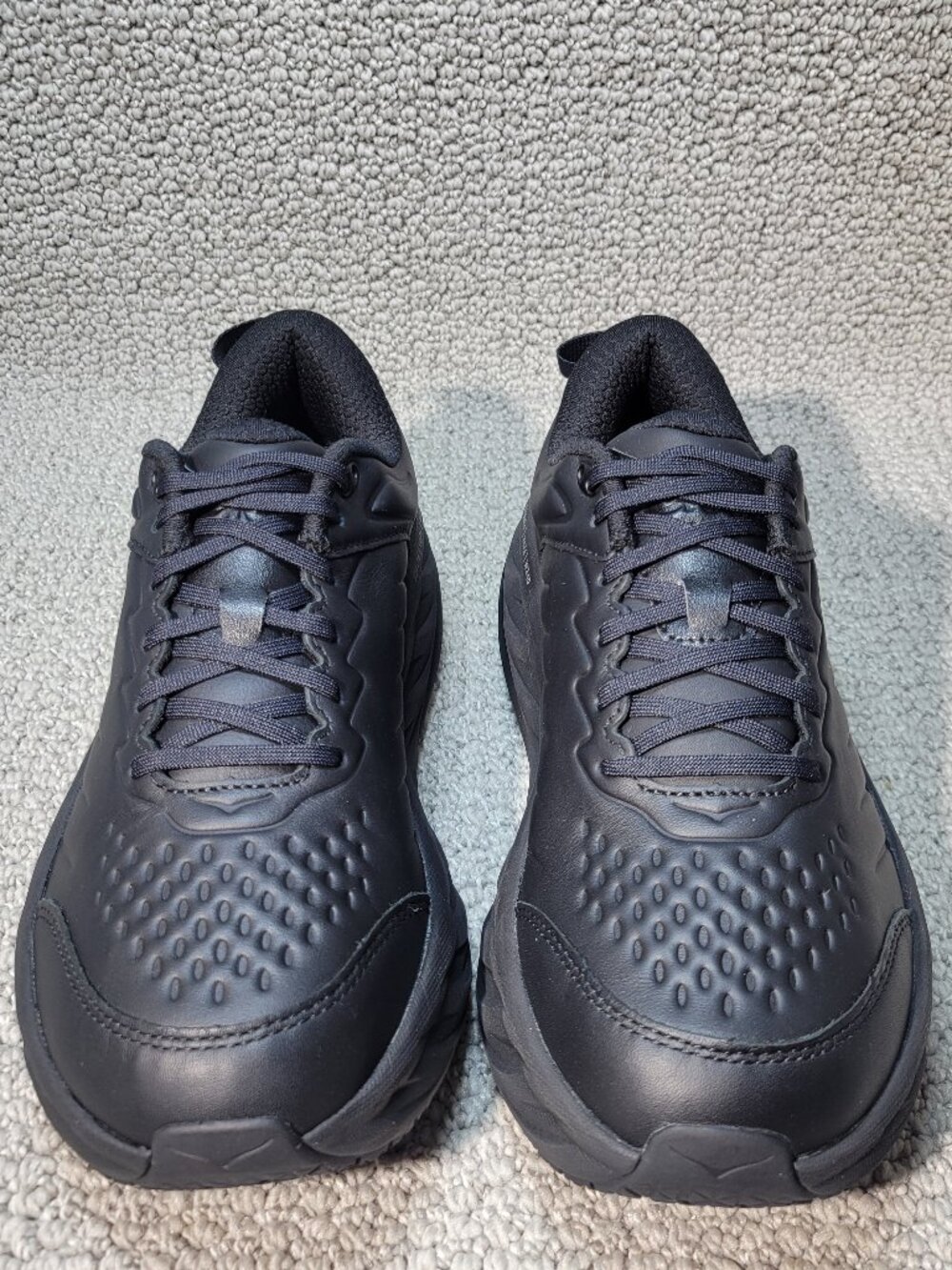 Hoka One Bondi SR Wide Women's Size 7D Black Leather Slip Resistant Work Shoes
